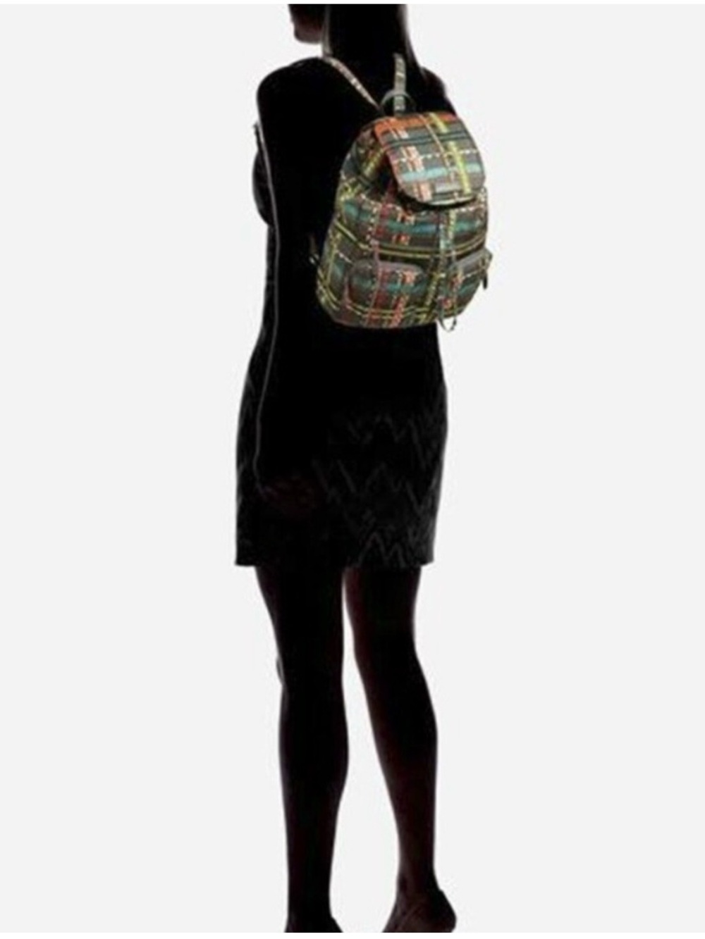 VERA BRADLEY Multicolor Plaid Print Drawstring Backpack - Style: Midtown Cargo - Picture 14 of 14